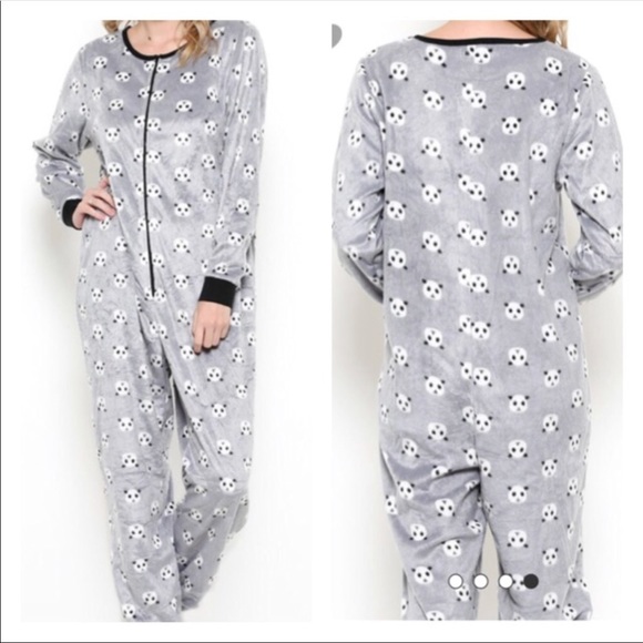 SwankStyles Other - Grey Panda Adult Onesie